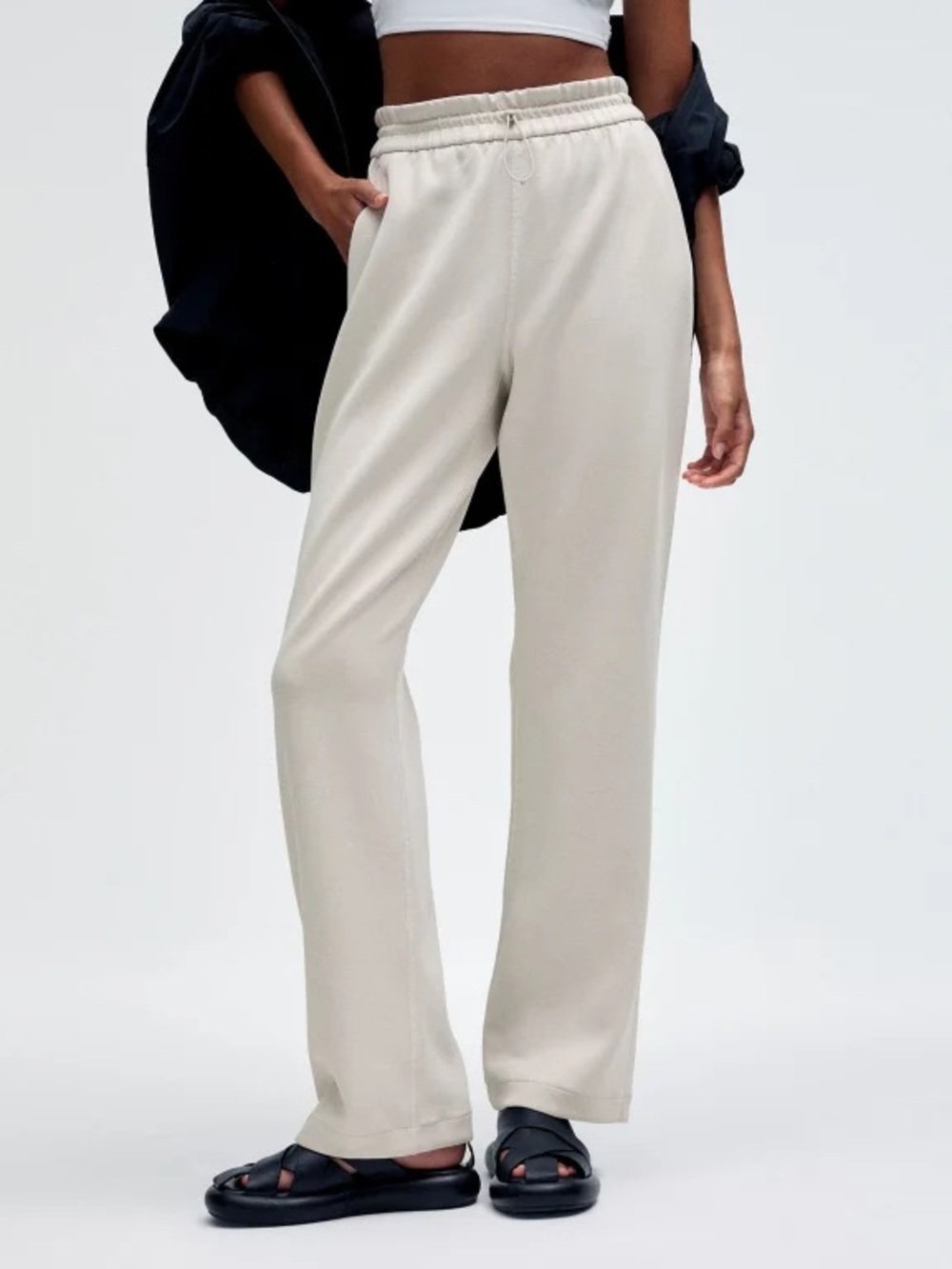Lululemon soft stream high rise pant in bone